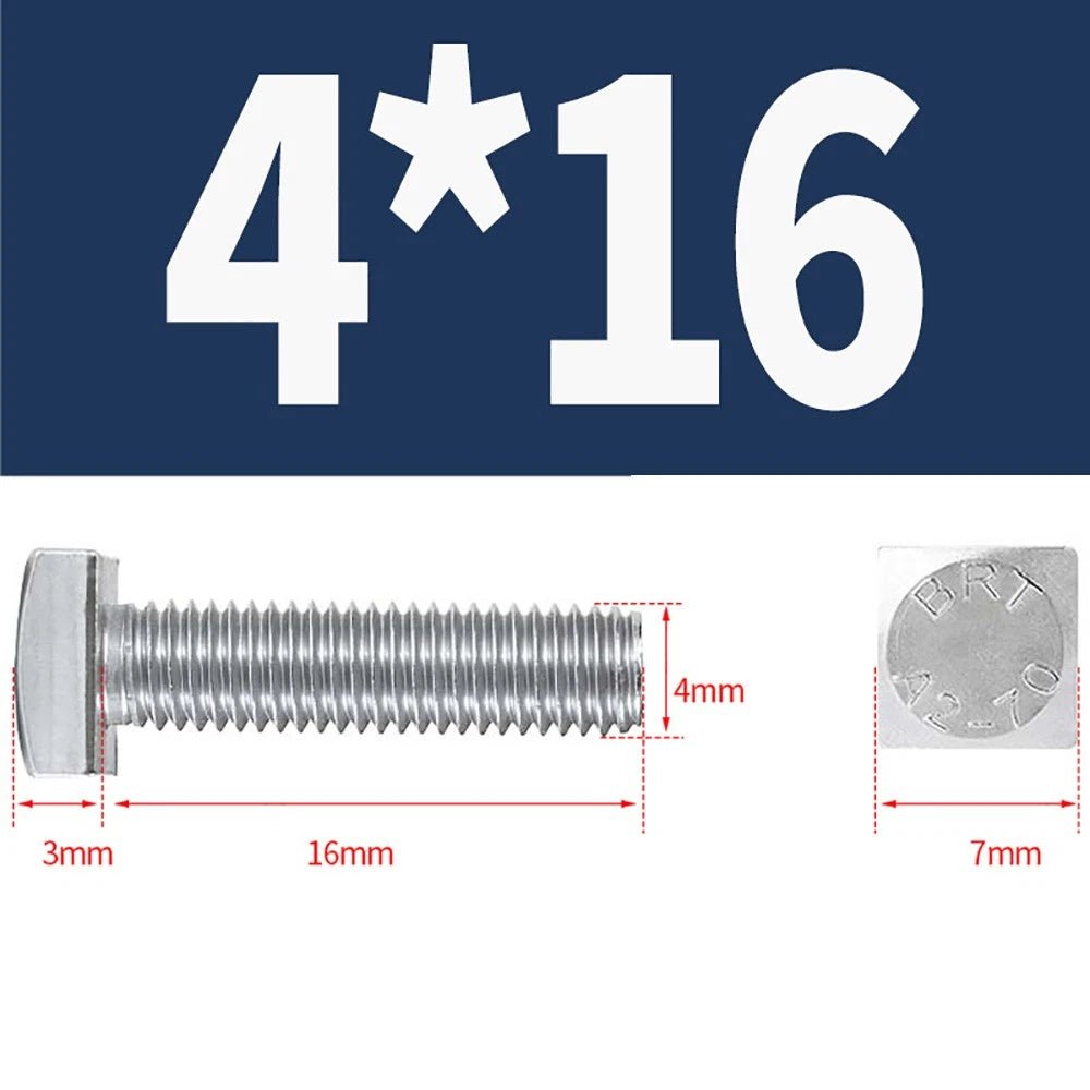 M4 M5 M6 M8 Square Head Bolts Full Thread 304 Stainless Steel — 12 to 80mm - HomeDIYer