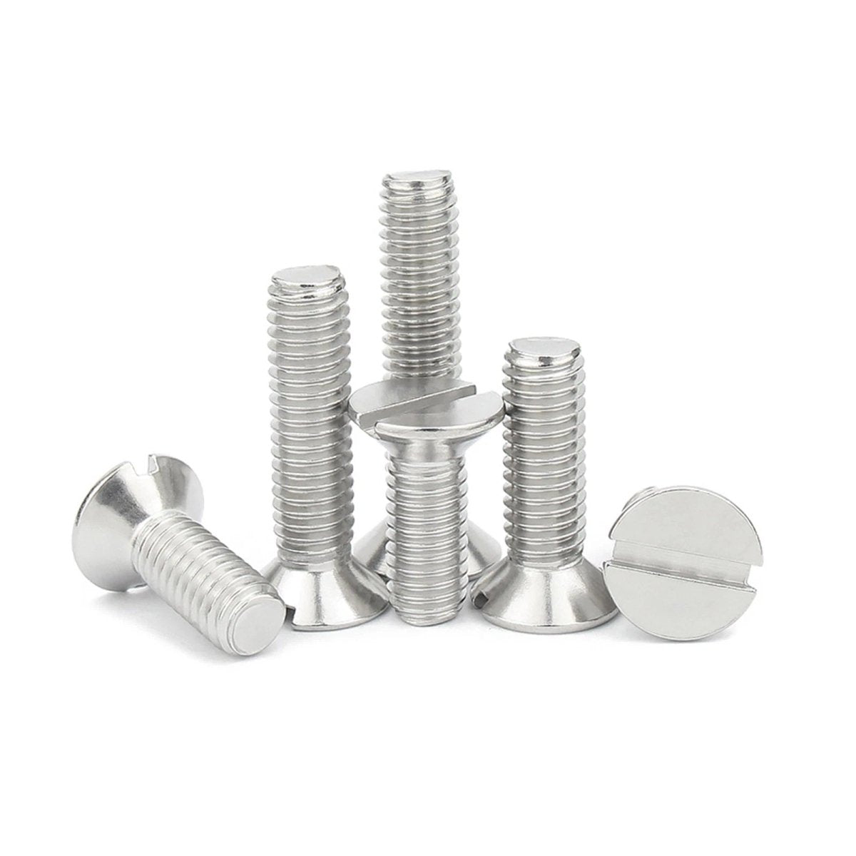 A2 Stainless Steel Slotted Countersunk Machine Screws — M1.6 to M10, Flat Head CSK Bolts - HomeDIYer
