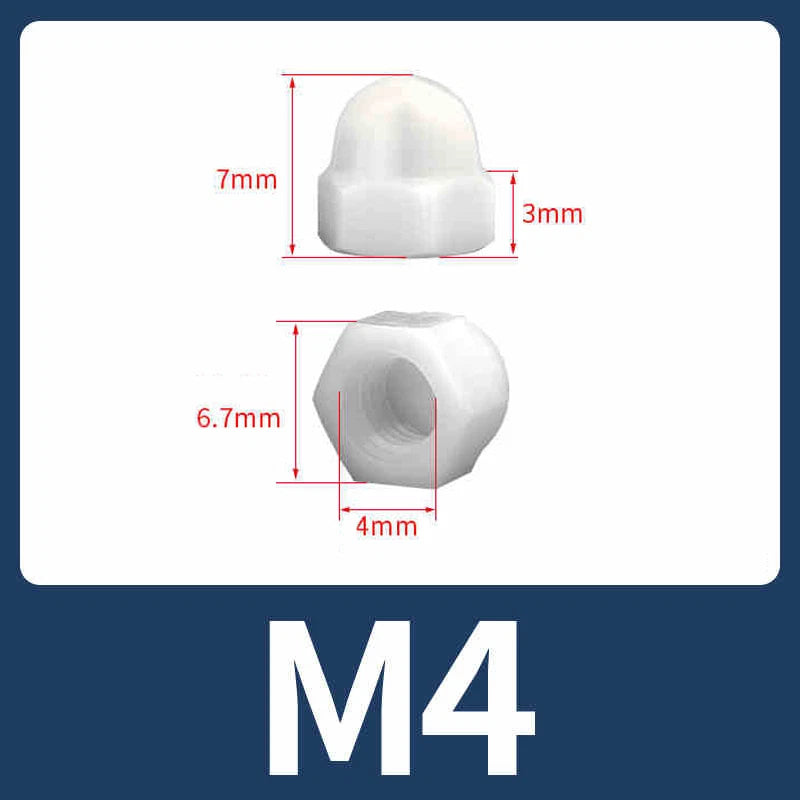 Nylon Plastic Screw Caps-Hex Nut Cover Protective Cap Set for Bolts Black/White