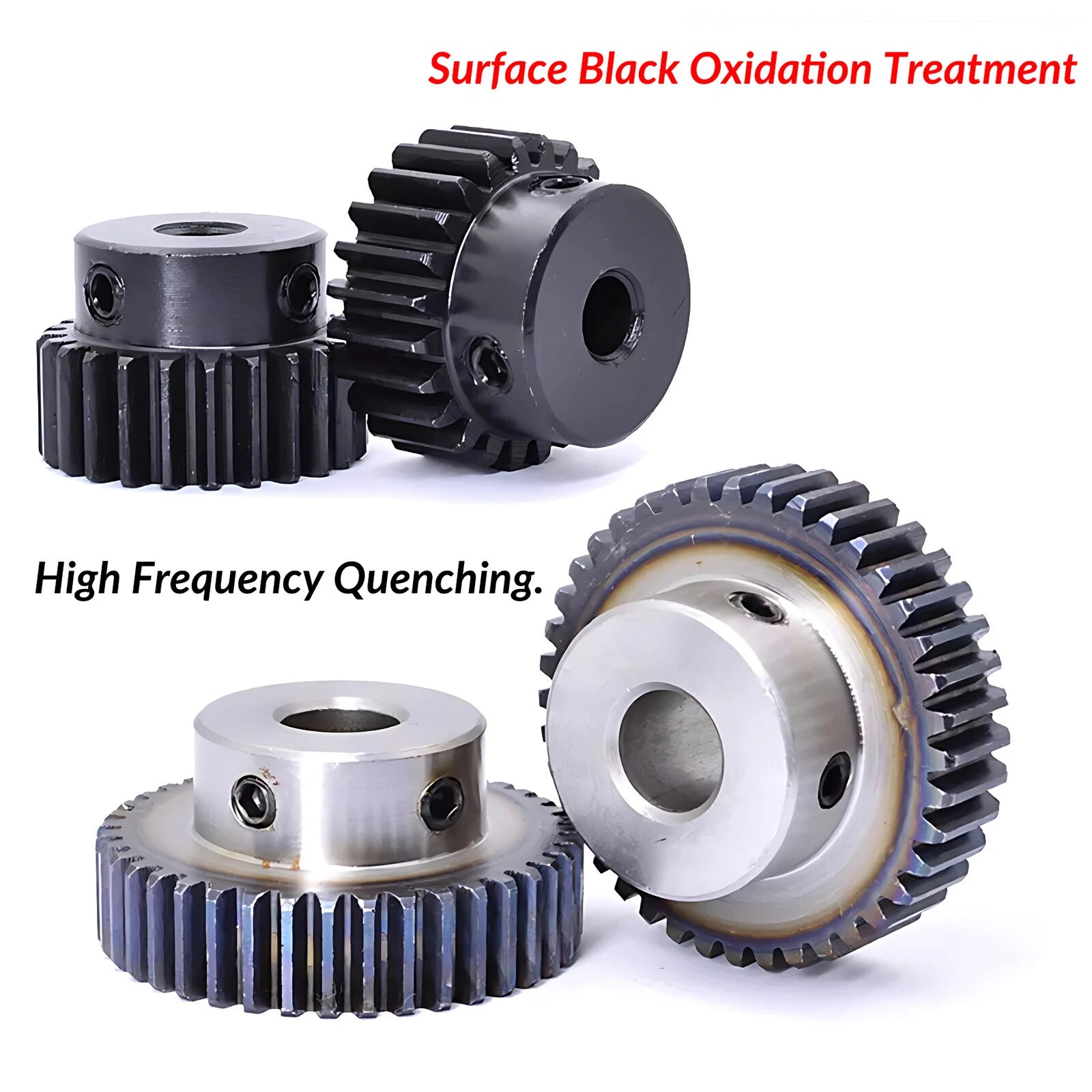 Mod 1 45# Steel Pinion Gear Spur Gears 10-60 T 14-50mm Bore With Step Motor Gear