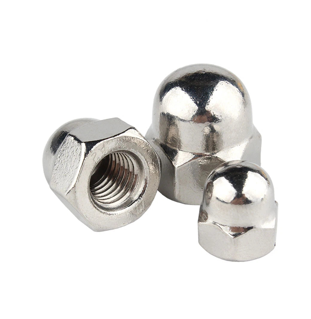 304 Stainless Steel Cap Nuts – Acorn Nuts for M3 to M12 Screws (Decorative & Protective)