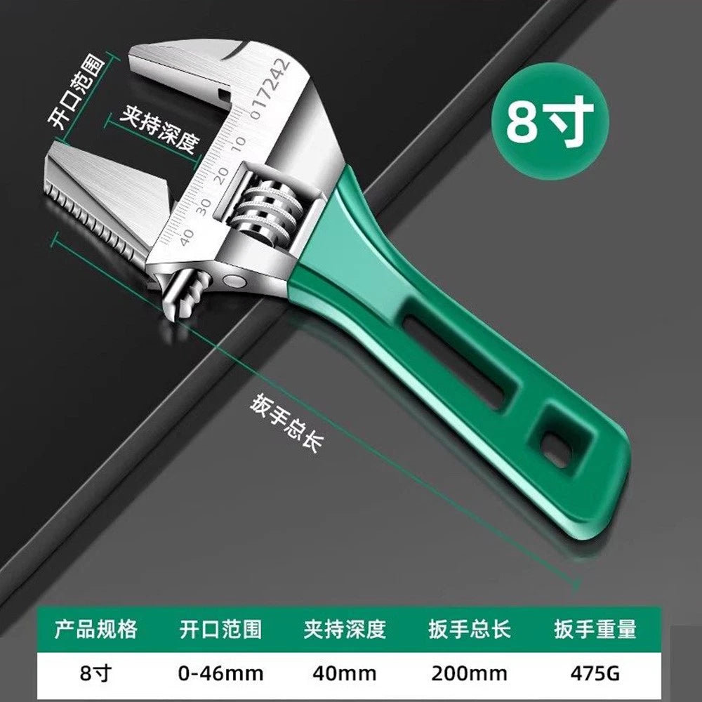 Adjustable Short Handle Wrench,6" 8" Cr-V Steel Wrench For Home, Wide Opening