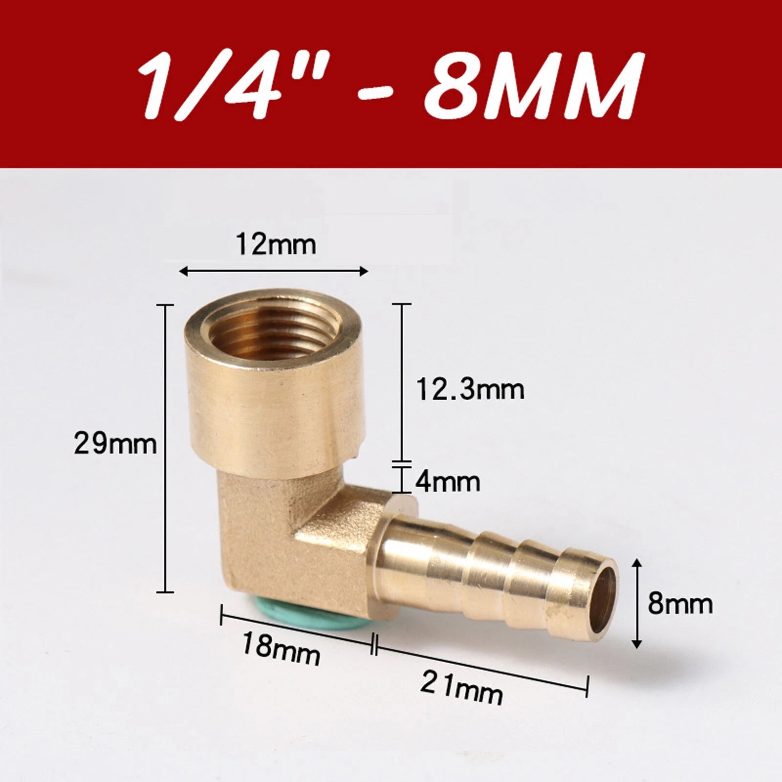 Brass 90° Elbow Barbed Hose Tail Fitting — Male & Female NPT Thread, Air Water