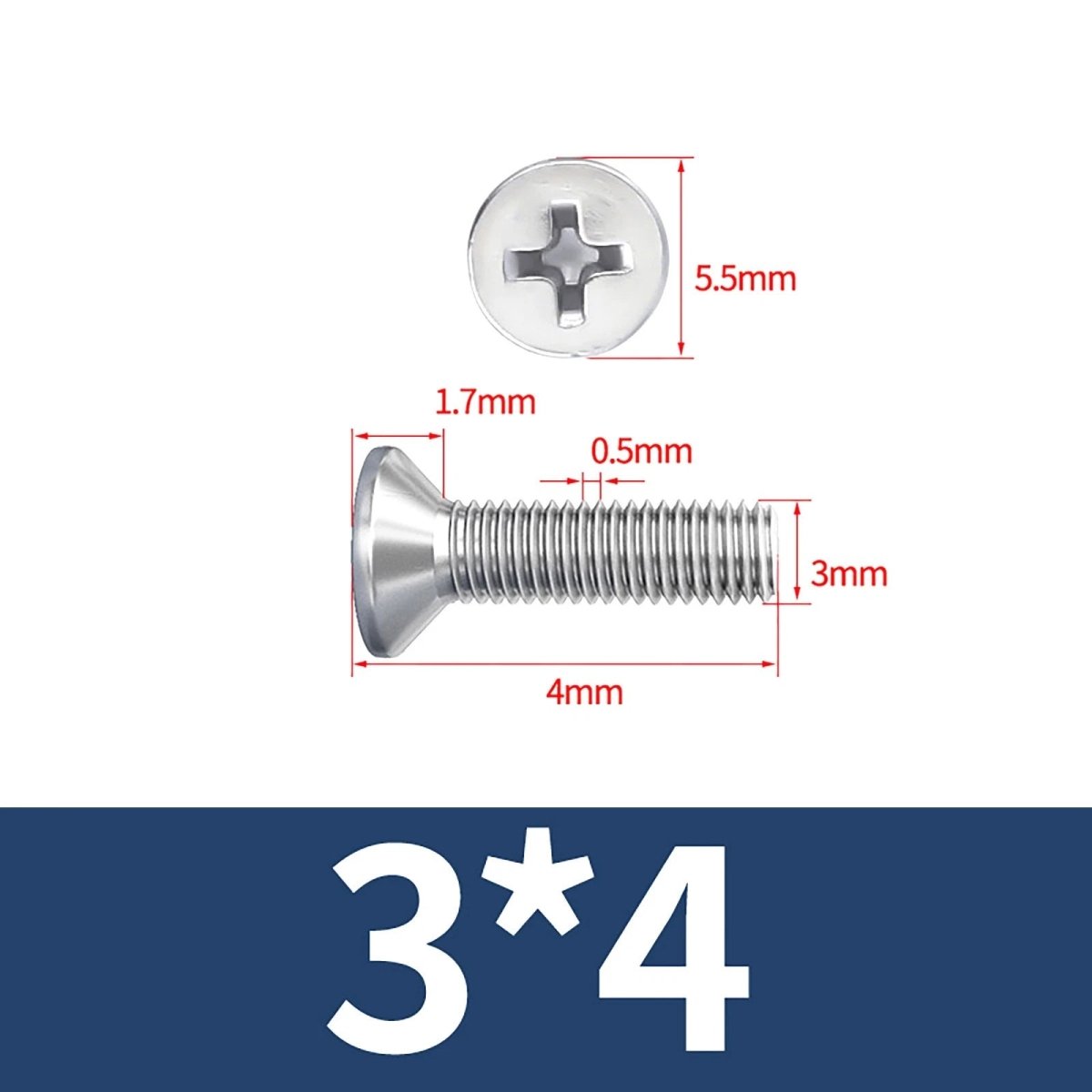 M3–M10 Phillips Countersunk Machine Screws – A2 Stainless Steel, Flat Head, Fully Threaded (3–100mm Overall Length) - HomeDIYer