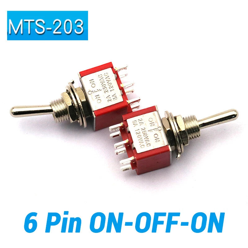 Mini Toggle Switch ON-ON ON-OFF-ON ON-NC Solder Lug 3 6 9 12 Pin | Self-Locking & Momentary