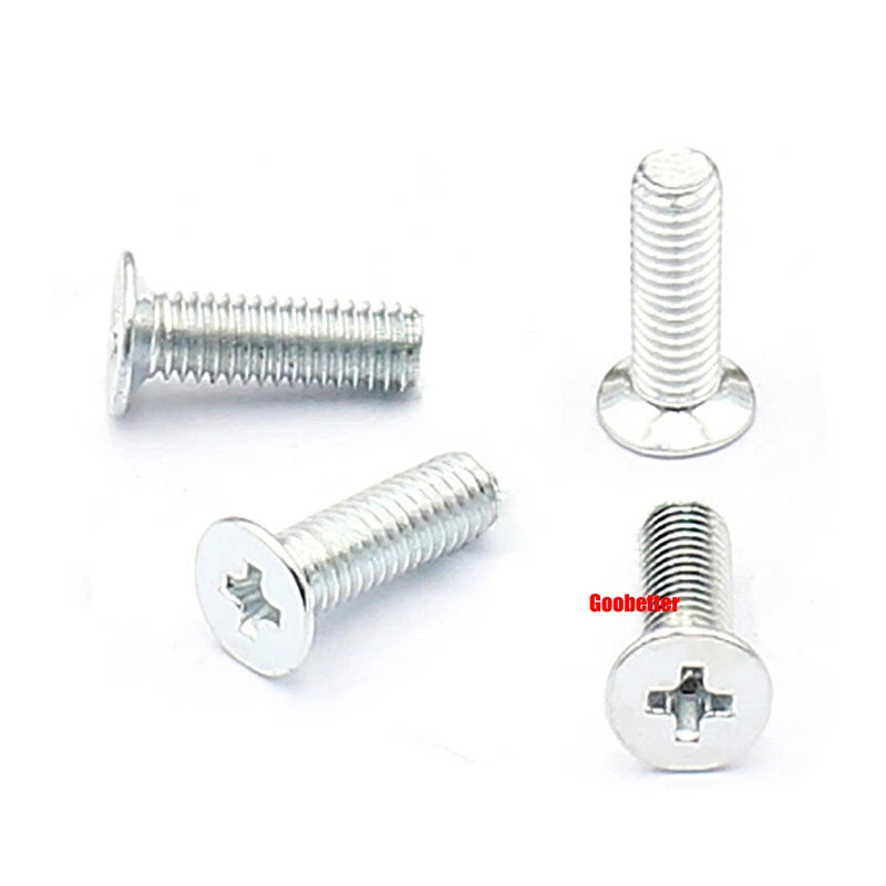 KM3 Phillips Countersunk Machine Screws – M3 x 3–18mm, Carbon or 304 Stainless, Multiple Finishes (Cross Flat Head)