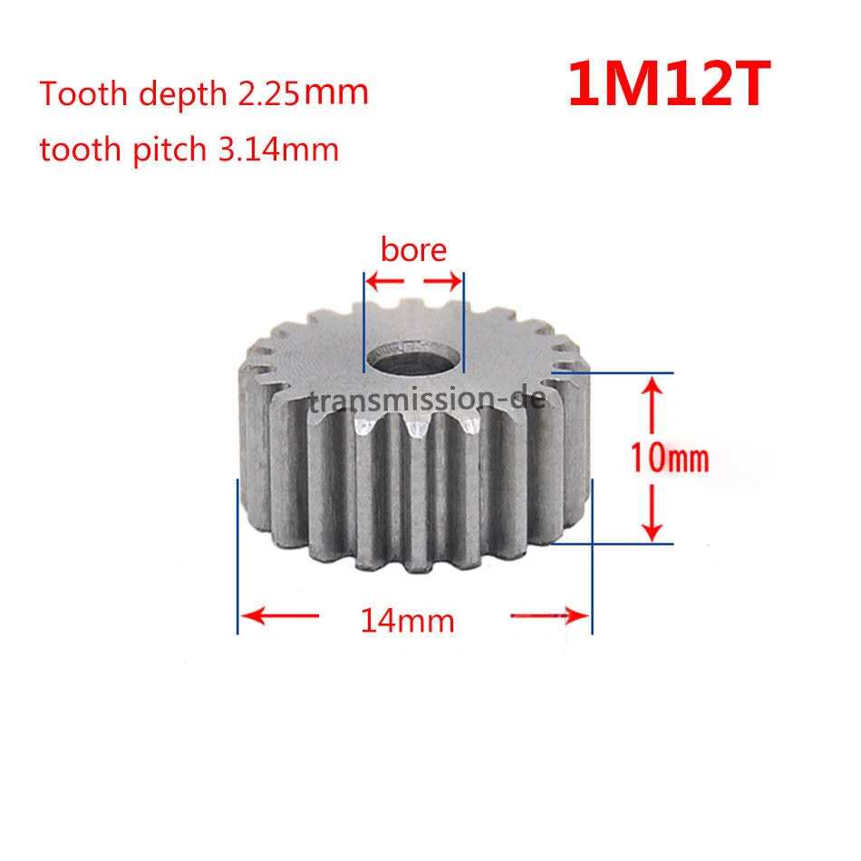 1 Mod 45# Steel Spur Gears Pinion Gear Thickness 10mm 12-160 Teeth For 3D CNC