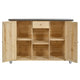 Outdoor Kitchen Island Foldable 304 SS Top 72in Fir Wood Lockable Wheels Spice Rack Bottle Opener