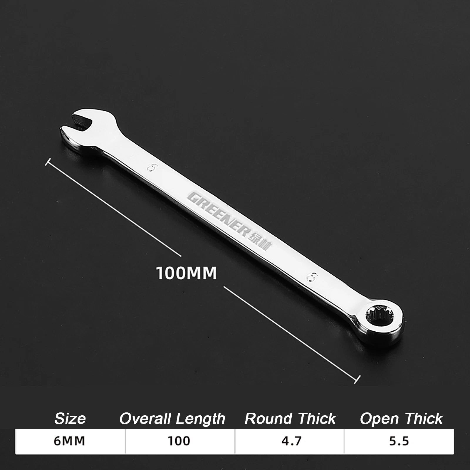 Spanner Combination Wrench CRV Open Ended Round Fixed Head Spanners 6mm - 30mm
