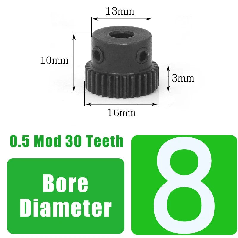 0.5 Mod 30 Teeth Spur Gear Transmission Gear With Step Motor Gears 45# Steel