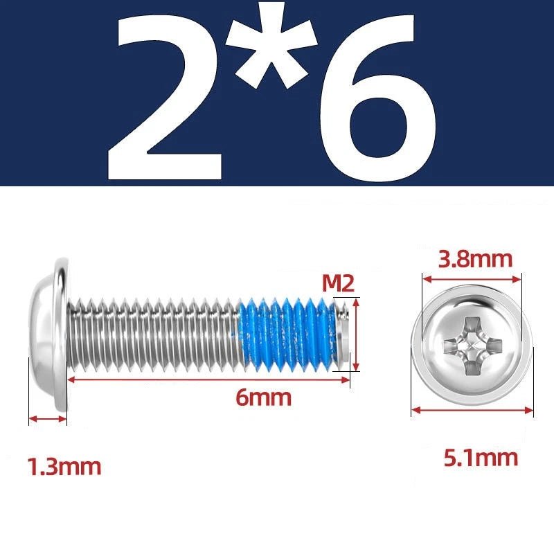 A2 Stainless Steel Phillips Flanged Button Head Machine Screws — M2 to M6, Built - In Washer Face - HomeDIYer