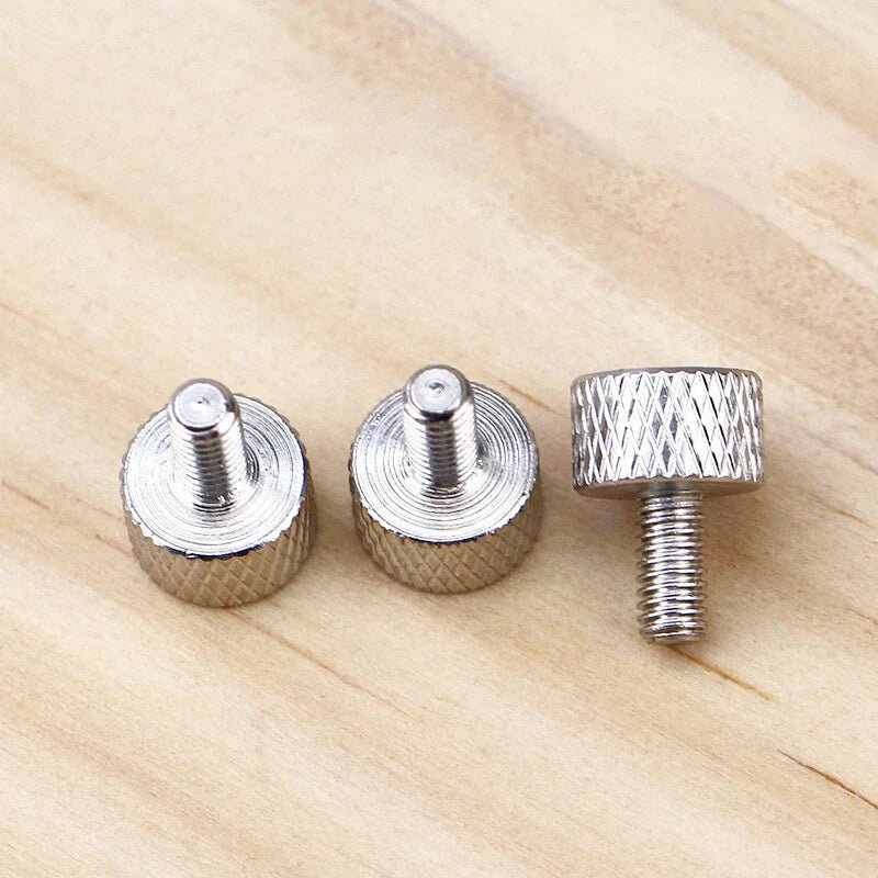 M1.6–M5 Carbon Steel Knurled Thumb Screws – Flat Head Hand Grip Bolts (Black / White) - HomeDIYer