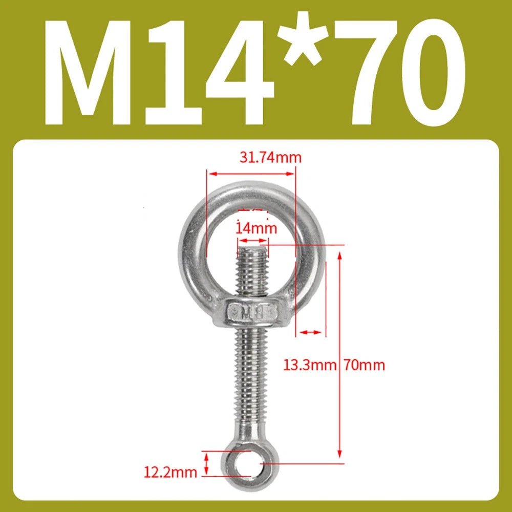 M14–M24 Lifting Eye Bolt & Eye Nut Set | 304 Stainless Steel | 50–200mm - HomeDIYer