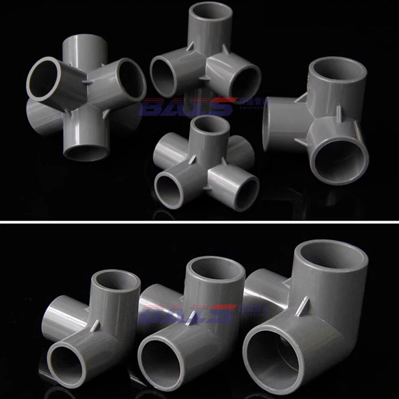 PVC 3 4 5 6-Way Elbow Connector Coupling Pipe Fittings Dia 20 25 32 40 50mm Grey