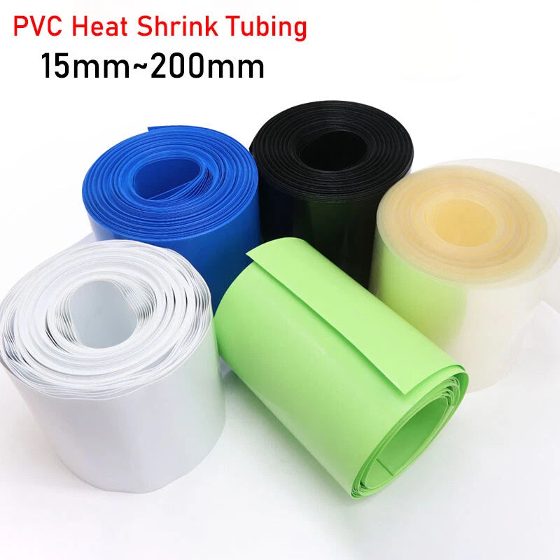 PVC Heat Shrink Tubing 15mm–200mm | RC Battery Pack Wrap | 7 Colors
