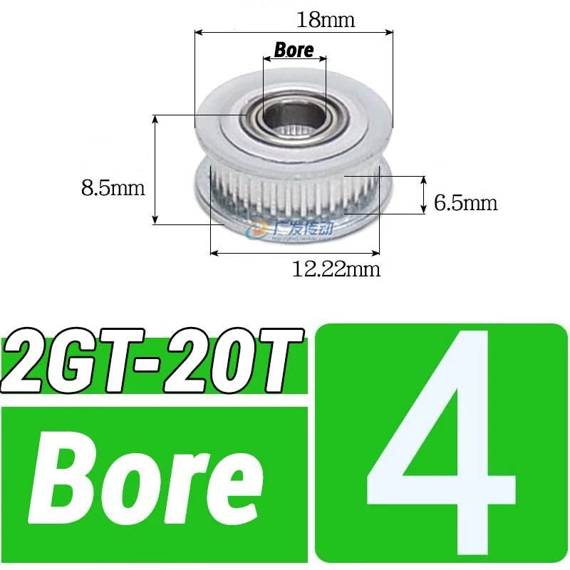 GT2 Timing Belt Pulley 16-100 Teeth 6-10mm Teeth Width Bore 3mm-25mm For 3D