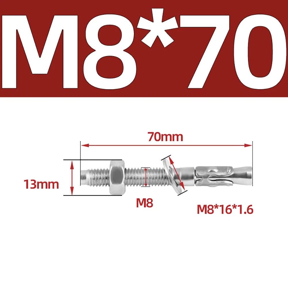 316 Stainless Steel Through Bolts – Wall Expansion Anchor Bolts M6–M16 - HomeDIYer