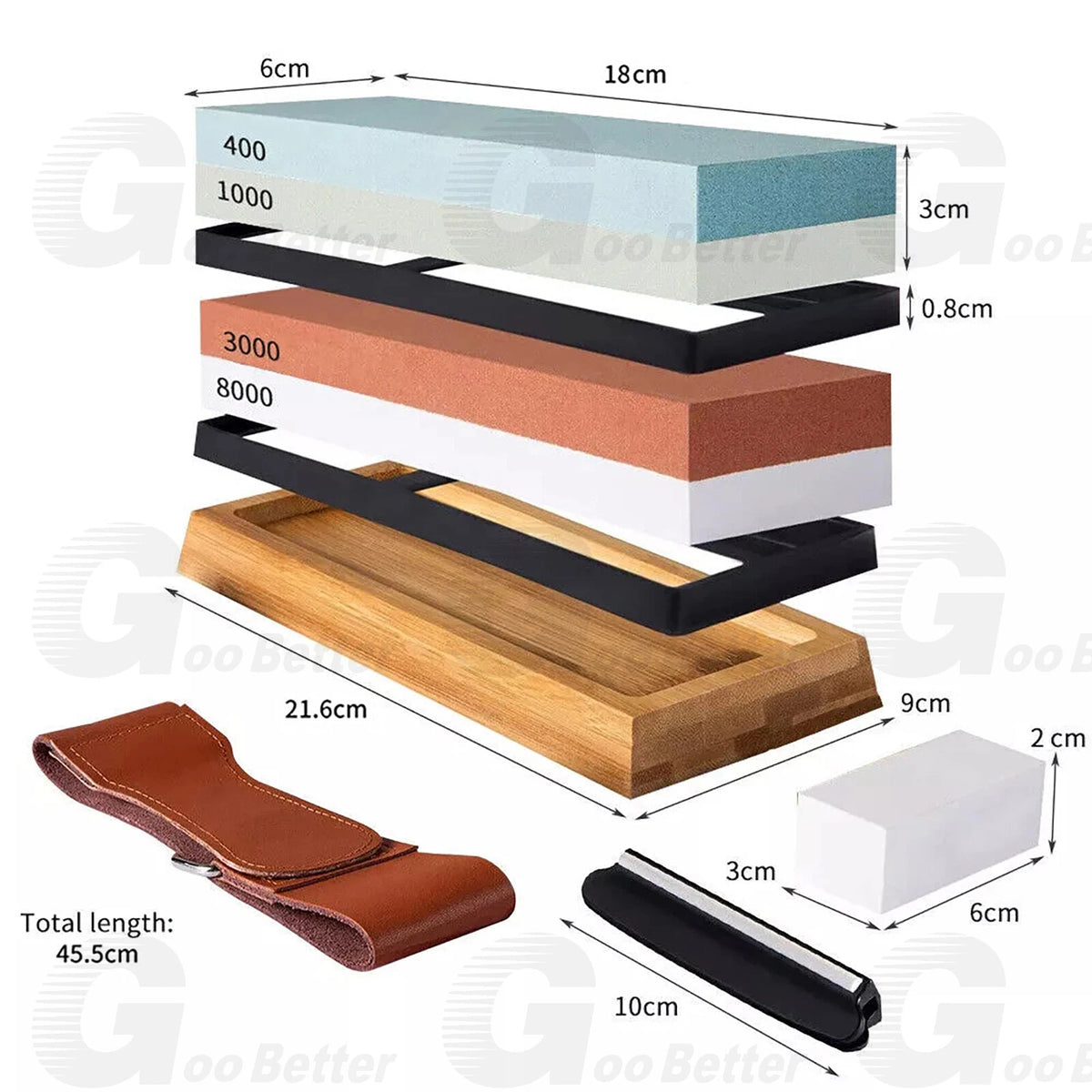 Premium Whetstone Cut knife Sharpener Whet Stone Set 1000/6000 3000/8000 Grit
