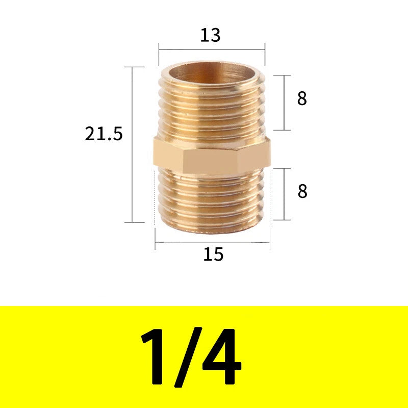 Male to Male Brass Nipple Adapter — Equal & Reducer Sizes 1/8" to 1"