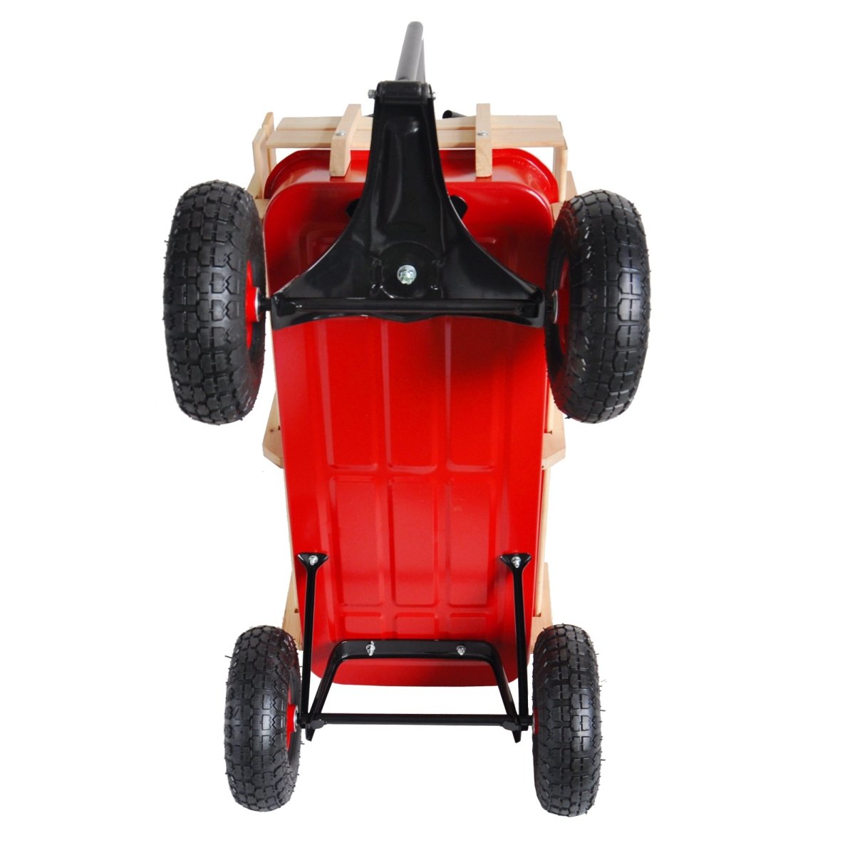 outdoor sport wagon tools cart wooden side panels air tires Wagon (red) - HomeDIYer
