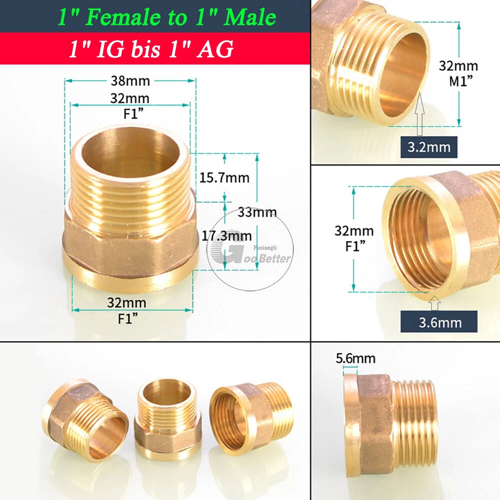 BSPT Reducing Adapter Fittings — Brass Female to Male, 1/8" to 2"