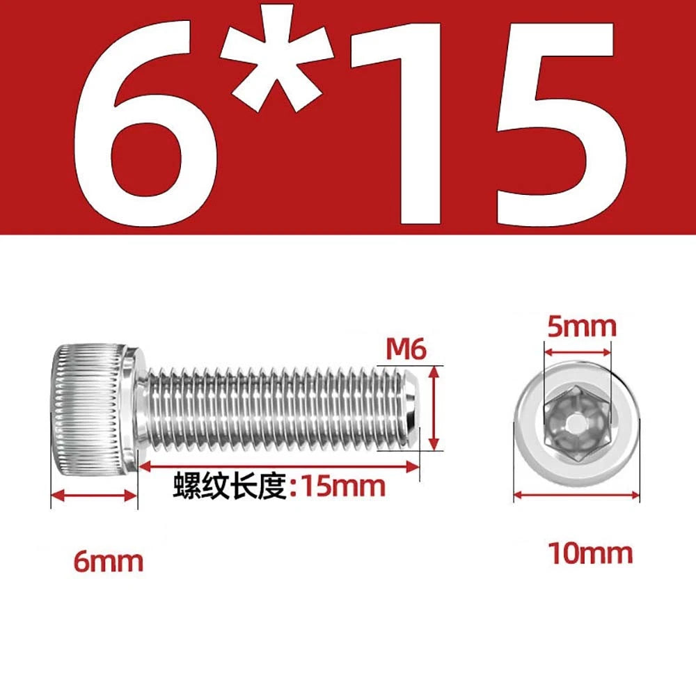 Socket Head Cap Screws – A2 Stainless Steel, M6 to M24, Hex Drive (DIN 912)