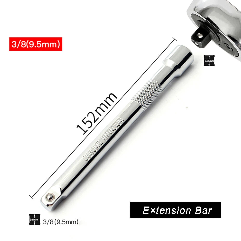 1/4" 3/8" 1/2" Ratchet Wrench Socket Adaptor - Extension Bar 52/76/101/150/250mm