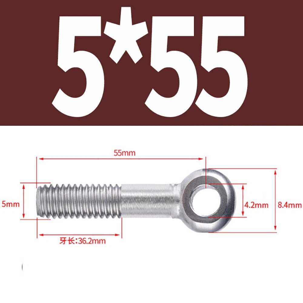 M5 - M24 A2 304 Stainless Steel Partially Threaded Forged Eye Bolts with Rings for Wire Rope & Hanging - HomeDIYer
