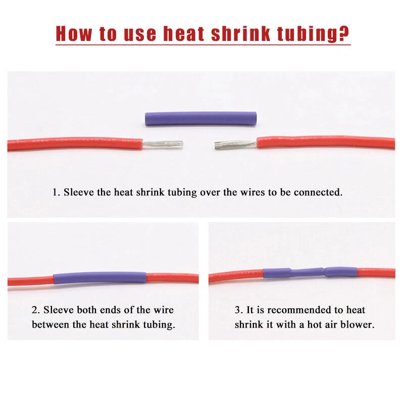 Purple Heat Shrink Tubing 2:1 — φ1.5mm to φ50mm | Electrical Wire Sleeve