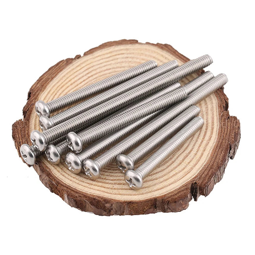 M2 M4 M5 Phillips Pan Head Machine Screws – 304 Stainless Steel, Fully Threaded (Length Under Head)