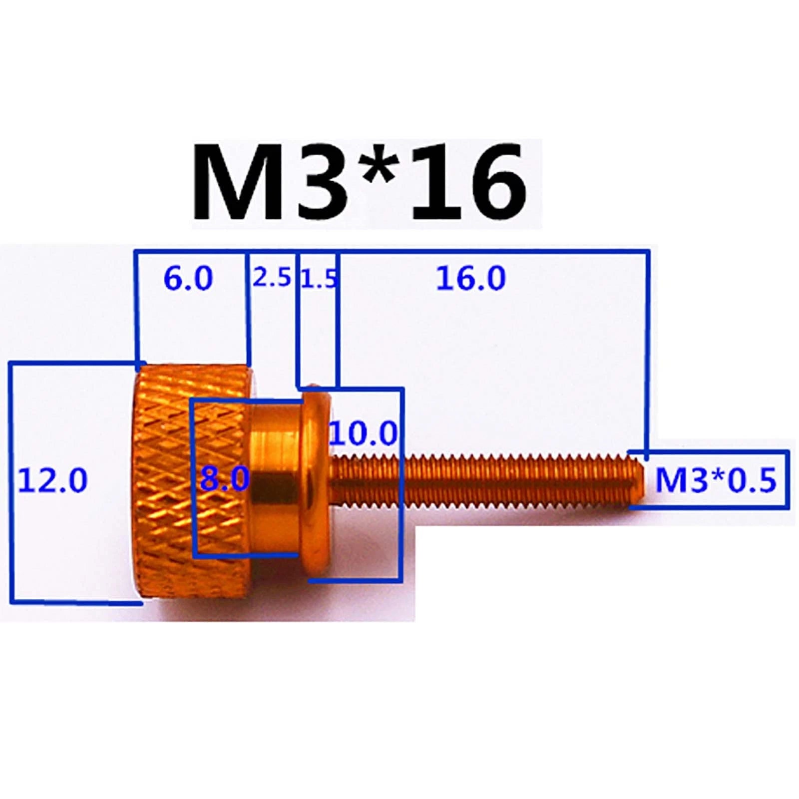 Thumb Knurled Screws – M3 & M3.5 Anodized Aluminum, 10 Colors