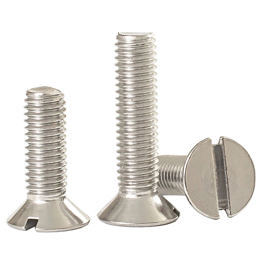 M1.6–M8 A2 Stainless Steel Flat Head Slotted Machine Screws | Countersunk Bolts