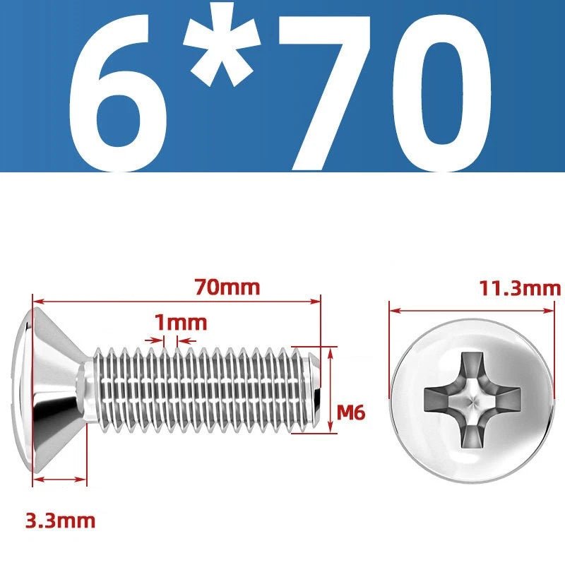 Phillips Oval Head Machine Screws Stainless Steel — M1.6 to M10, All Sizes - HomeDIYer