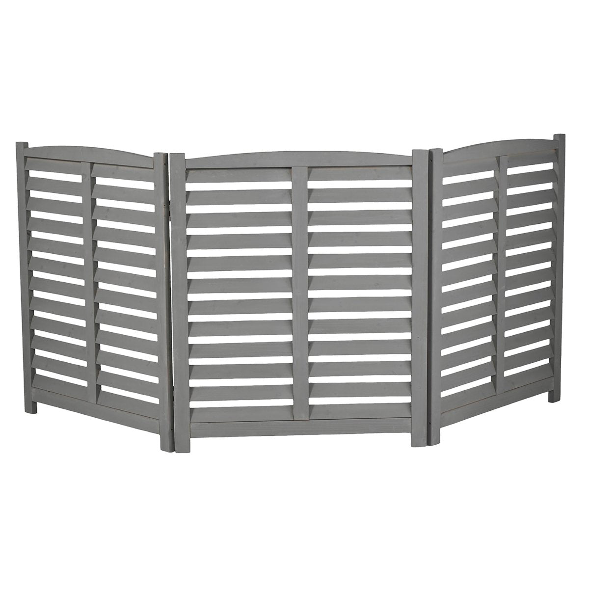 3 - Panel Outdoor Privacy Screen for AC Units | Solid Wood Ventilated Fence 32"x38" - HomeDIYer