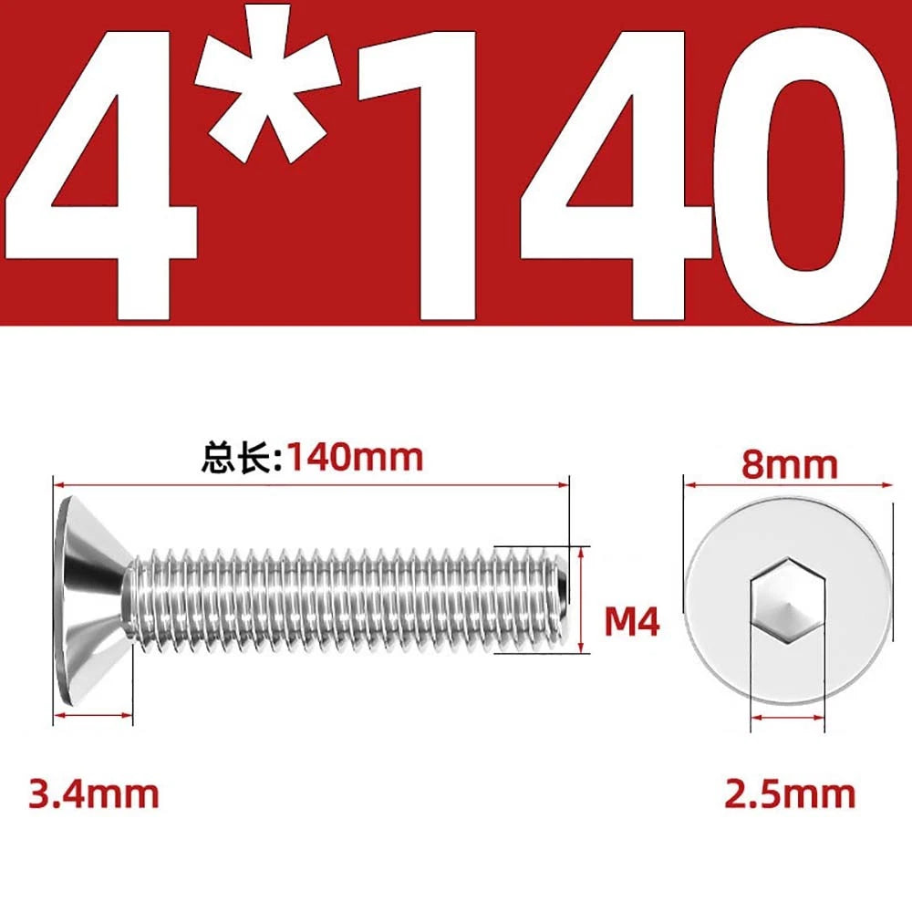 Countersunk Hex Socket Screws – A2 Stainless Steel, M2 to M16, DIN 7991, Fully Threaded