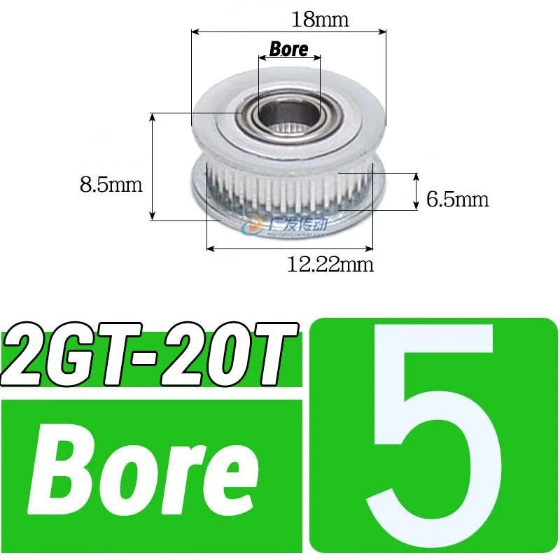 GT2 Timing Belt Pulley 16-100 Teeth 6-10mm Teeth Width Bore 3mm-25mm For 3D