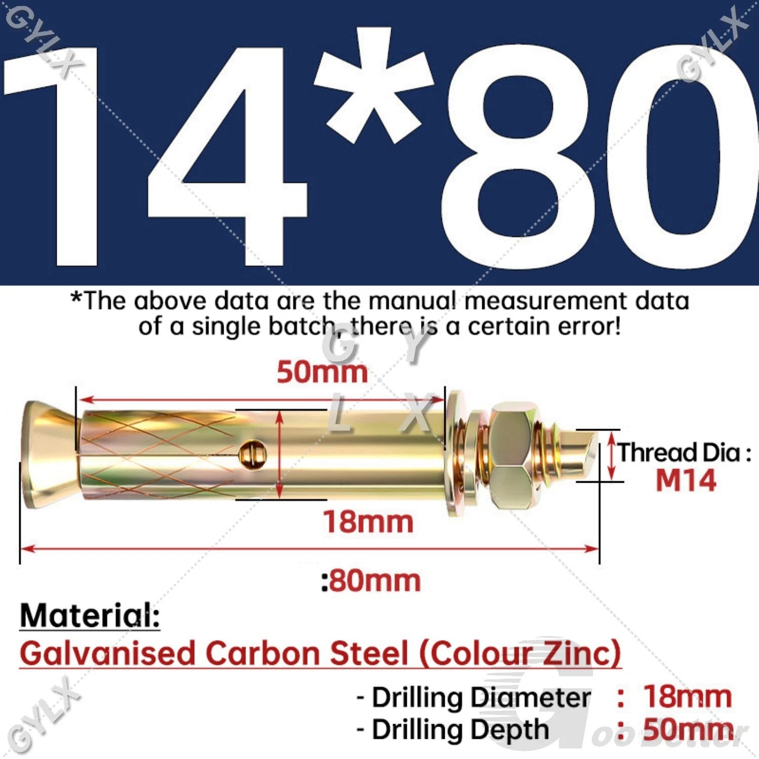 Concrete Expansion Bolts Wall Anchor Screws — M6 to M20 | Stainless Steel & Zinc Plated