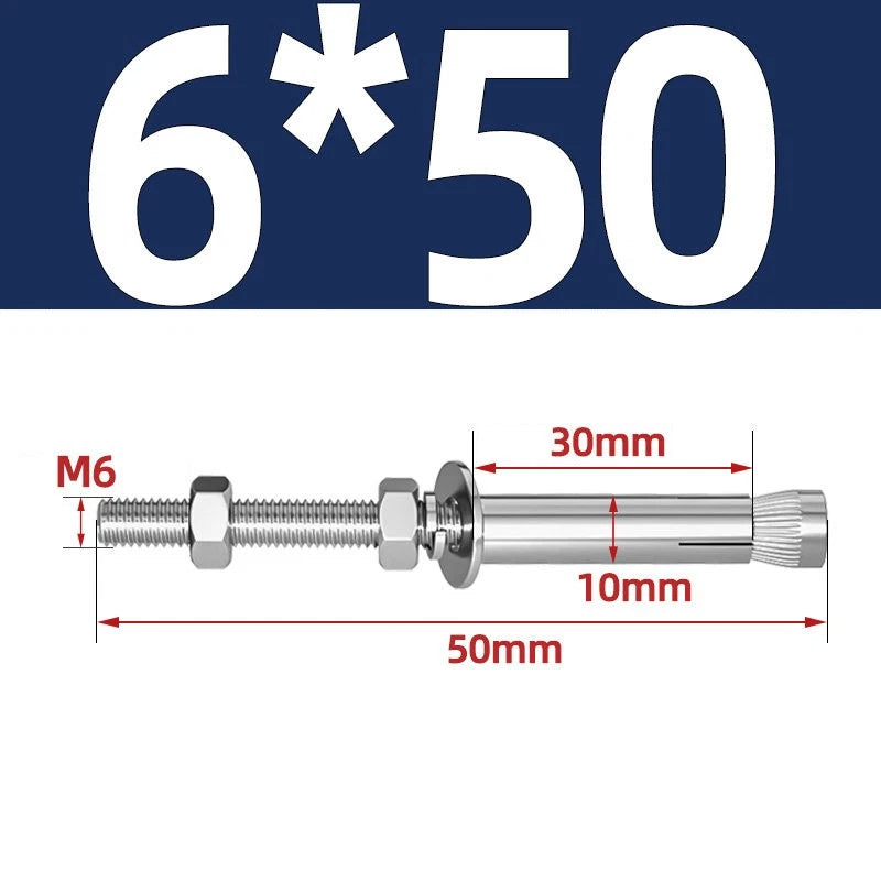 M6-M20 Stainless Steel Concrete Expansion Anchor Bolts – Extra Long