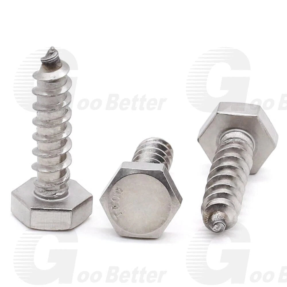 50Pcs Hex Head 3/8 x 1-1/2" Lag Bolts Plate Wood Screws Stainless Steel Screws