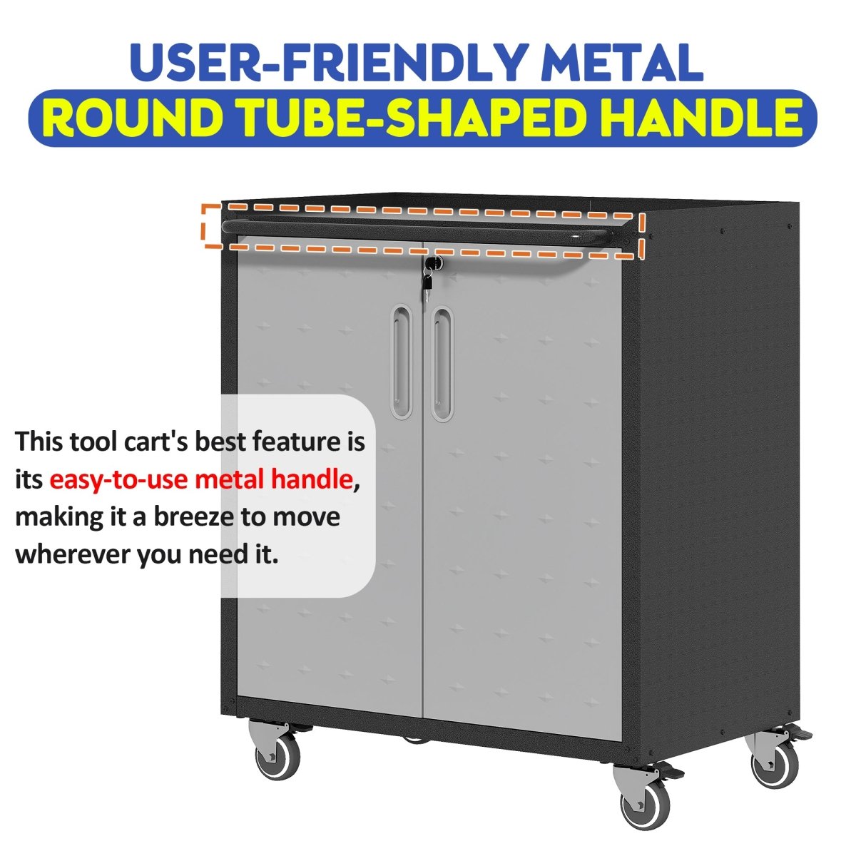 Heavy - Duty Metal Garage Storage Cabinet with Wheels - Sturdy and Durable Tool Storage Cabinet for Garage, Office, and Home Organizer Solutions - HomeDIYer