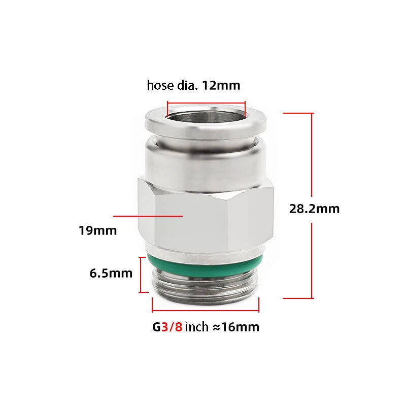 304 Stainless Steel Compression Fitting Female Straight Coupling Connector