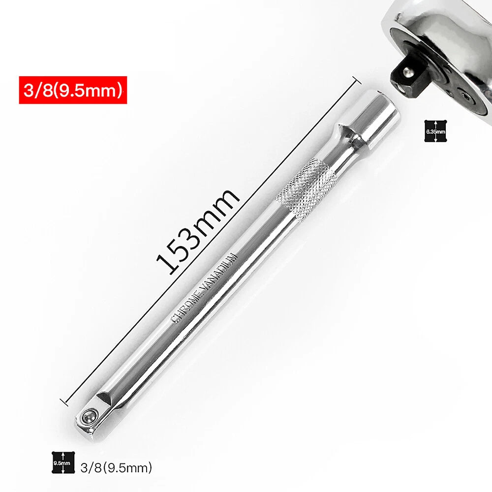3/8" 6mm-24mm Hex Socket Drive Screwdriver Drill Set Ratchet Wrench Adapter Rod