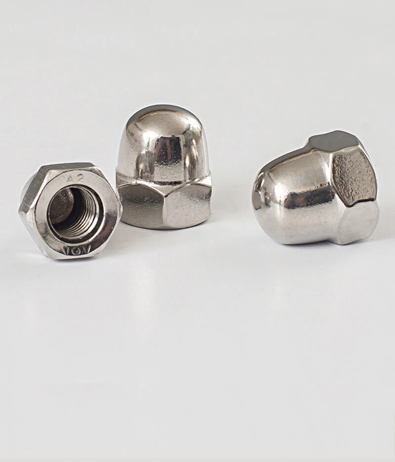 304 Stainless Steel Cap Nuts – Acorn Nuts for M3 to M12 Screws (Decorative & Protective)