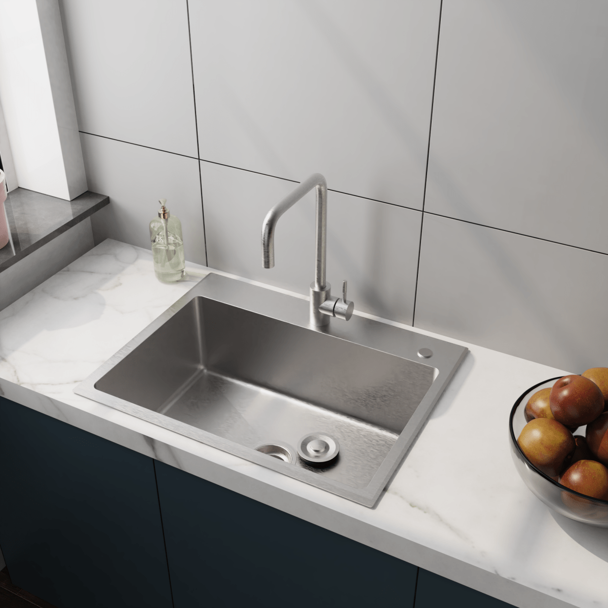 24in Stainless Steel Washing Sink w/ Faucet Hoses and Drain Head Only(Update) - HomeDIYer