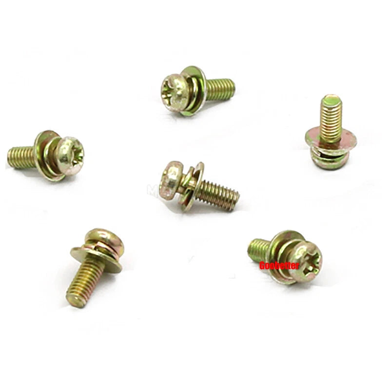 M2 M2.6 M3 M4 Phillips Pan Head Machine Screws with Washer Set – Carbon Steel, Multiple Finishes