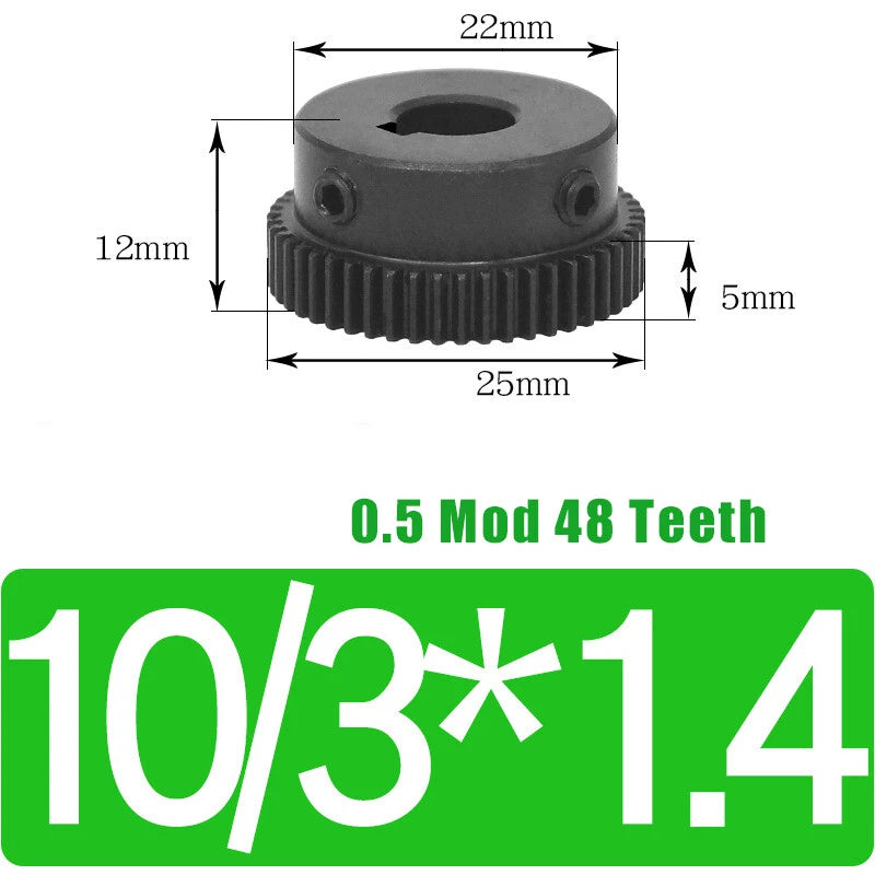 0.5 Mod 48 Teeth Spur Gears Transmission Gear With Step Motor Gears 45# Steel