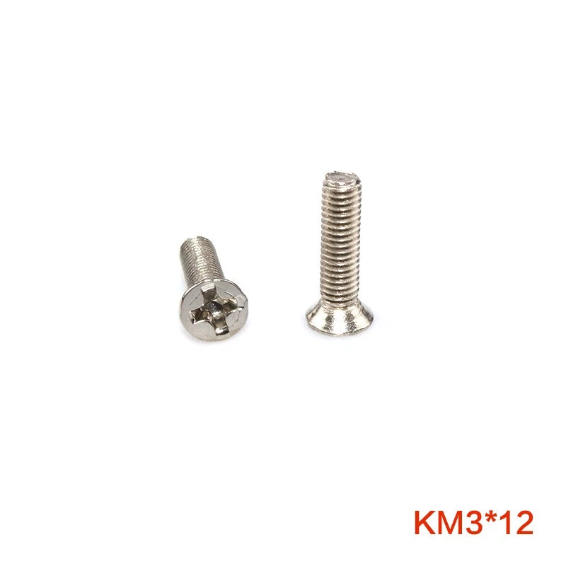 M3 Countersunk Phillips Machine Screws – Nickel Plated Carbon Steel, Fully Threaded (5–30mm)