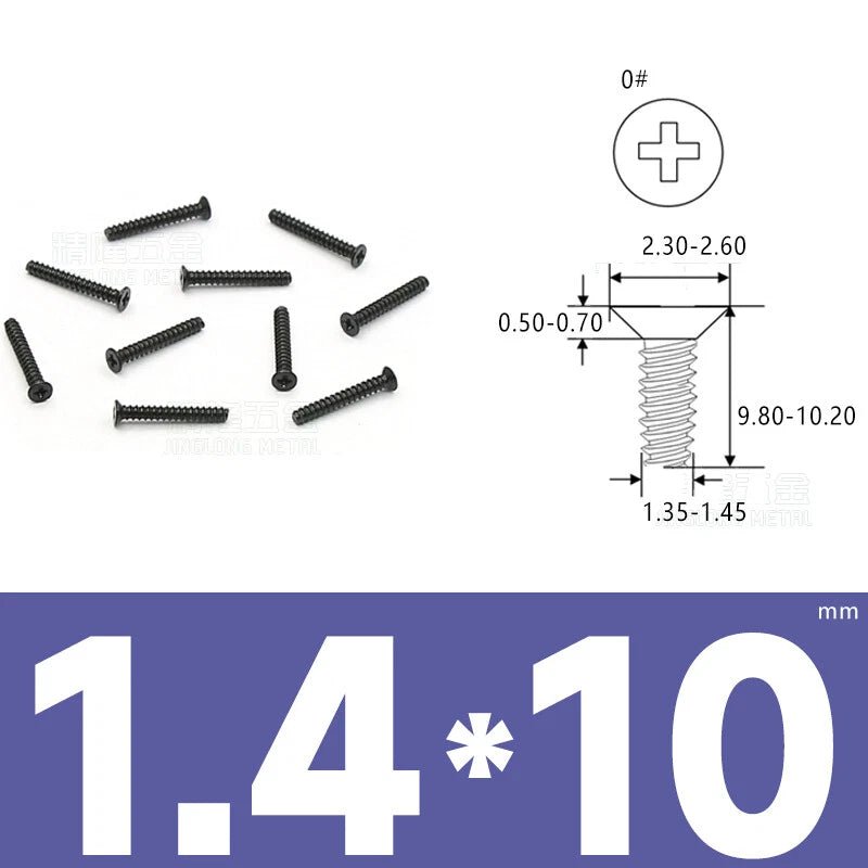 Phillips Countersunk Flat Head Machine Screws M1.2–M1.8 | Zinc & Nickel Plated - HomeDIYer
