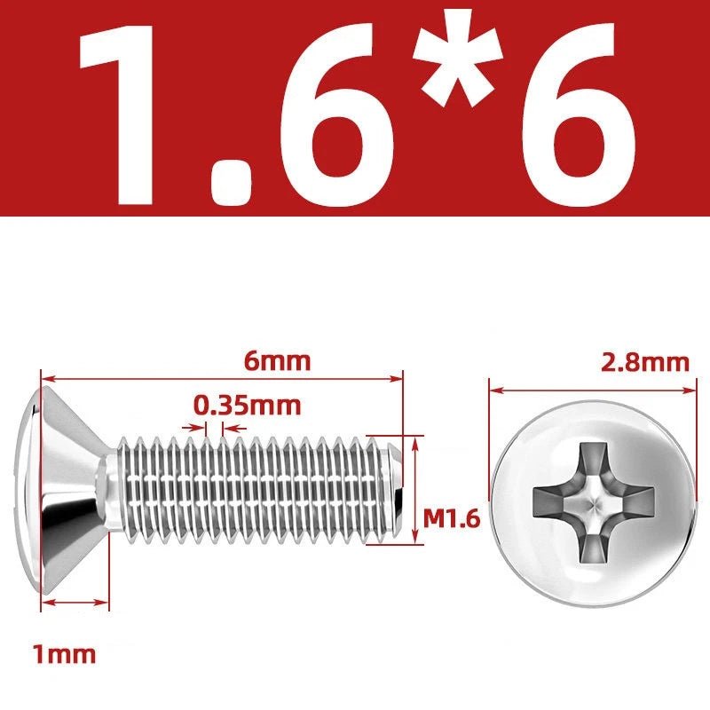 Phillips Oval Head Machine Screws Stainless Steel — M1.6 to M10, All Sizes - HomeDIYer
