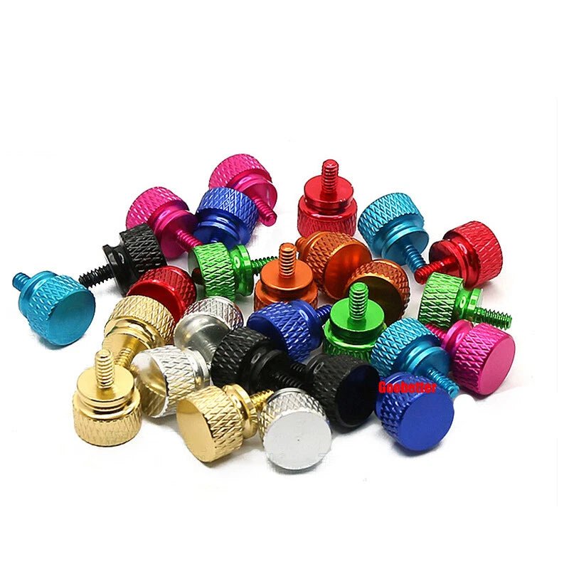 632×6 Color Knurled Thumb Screws – Aluminum Hand Grip Knob Bolts for PC Computer Case (12 Colors) - HomeDIYer